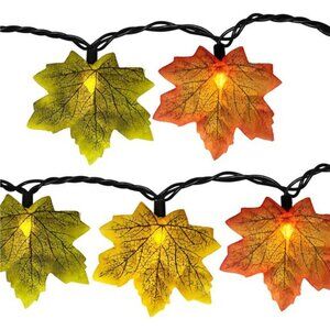 Fall Maple Leaf String Lights 13.6Ft LED Multicolor Thanksgiving Halloween Decor